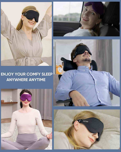 3D Contoured 100% Light Blocking Sleep Mask | 2 Pack per Set